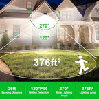 Solar Lights Outdoor, 72 LED Motion Sensor Wall Light, IP65 Waterproof and 3 Lighting Modes, Solar Powered Security Wireless Light Outside for Patio, Garden, Fence, Porch, Front Door(6 Packs) - Image 4