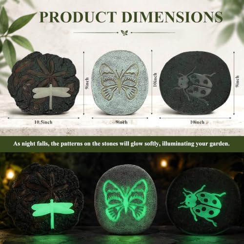 3 Pcs Glow in The Dark Stepping Stones for Garden - Image 2