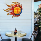 Tuokiuhn Large Sun Metal Outdoor Wall Art Decor Moon Wall Decor - Image 6