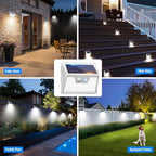 Peasur Solar Lights Outdoor Waterproof, 6Pack 140LED Bright Motion Sensor Security Lights 3 Modes, Solar Powered Fence Wall Light for Garden Yard Outside(Cool White) - Image 6