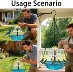 2026 New Solar Bird Bath Fountain, Large Hanging Cascade Water Bowl with Solar Pump, Outdoor Fountain for Hummingbirds, Garden, Patio & Backyard Decor - Image 3