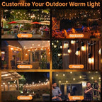 72ft Outdoor String Lights with Remote & Dimmer,36+2 Commercial Grade IP65 Waterproof Bulbs, 2700K Warm White,3 Lighting Modes & Timer,Includes 40 Cable Ties for Patio,Garden, Party - Image 7