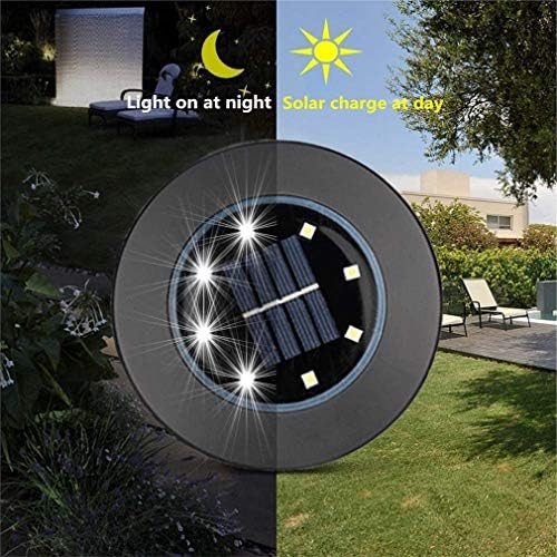 Ulalaza 4Pcs Solar Ground Lights 8 LED Waterproof Outdoor Garden Lights for Yard Driveway Lawn Pathway (White) - Image 4