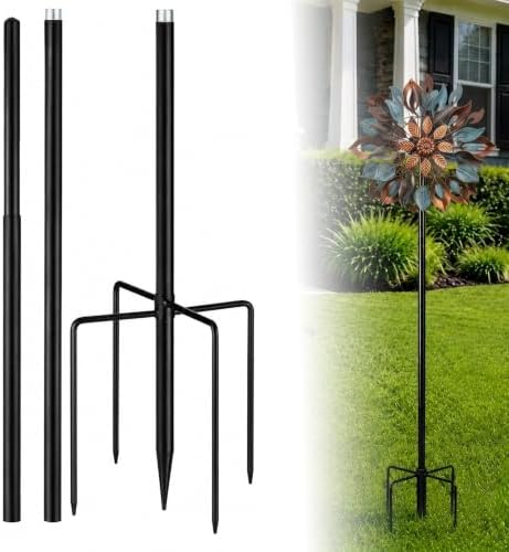 Heavy Duty Wind Spinner Replacement Pole, 48"/72" Adjustable, 5-Prong Base by Unknown