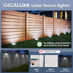 GIGALUMI Solar In-Ground Fence Lights Waterproof 16 Pack Cool White - Image 2