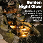 32.5" L Garden Outdoor Water Fountain, Floor Standing Cascading Realistic Tree Trunk Natural Waterfall Outdoor Fountains with LED Lights for Patio, Porch, Home Art Decor - Image 3