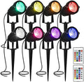 Color Change Landscape Lighting Low Voltage LED Outdoor Spotlights 6W 12V IP66 Waterproof Landscaping Lights Remote Control Garden Pathway Lights RGB Trees Decorations by ACHENGE