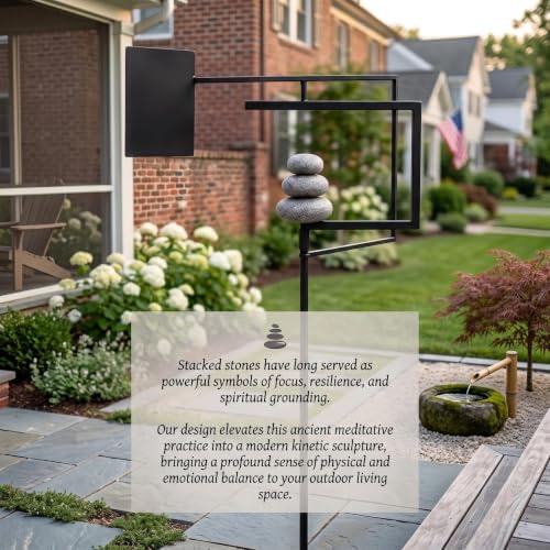 Decoroca Zen Metal Wind Spinner - Modern Kinetic Yard Sculpture Decor - Image 2