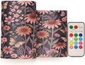 Vintage Pressed Flowers Flameless Candles with Remote Control Candles with Timer Waterproof Electronic Lights Glitter Led for Night Battery Operated Pillar 2-Piecing Set by famyily