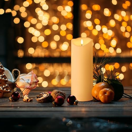 Outdoor Flameless Candles with Remote Waterproof LED Pillar Candle Set of 2 - Image 3