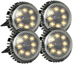OSALADI 4Pcs LED Solar Ground Disc Lights, Waterproof Outdoor Garden Lamps by OSALADI