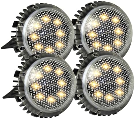 OSALADI 4Pcs LED Solar Ground Disc Lights, Waterproof Outdoor Garden Lamps by OSALADI