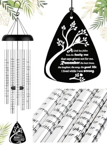 Fabuday 32'' Sympathy Wind Chime Memorial Gift for Loss of Dad Mom Cardinal by Fabuday
