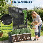 GarveeLife Metal Planter Box with Trellis 71"x47"x16", with Drainage Holes - Image 5