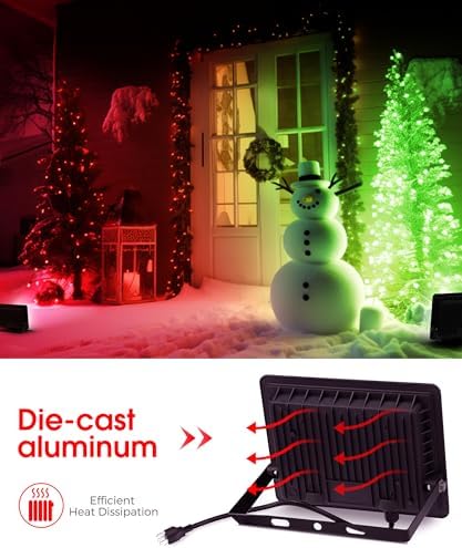 L LOHAS LED Red and Green Christmas Flood Light Outdoor 50W Dusk to Dawn - Image 4