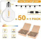 VerRon 50FT LED G40 Globe String Lights with 50+2 Dimmable Edison Bulbs - Image 6