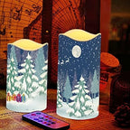 Jeiento Christmas Flameless Candles, Battery Operated LED Real Pillar Wax Flickering Moving Wick Effect Candle Sets with Remote Control Cycling Timer, 3 inch,4 inch,5 inch, 6 inch, Pack of 4 - Image 5