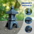 OLOMA Japanese Pagoda Lantern Garden Statue Outdoor Decor Small Size Zen Stone Lantern Sculpture Yard Patio Lawn Asian Temple Figurine Meditation Garden Ornament - Image 3
