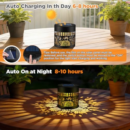 4 Pack Solar Fence Lights Outdoor, Metal Solar Powered Wall Deck Step Light - Image 3