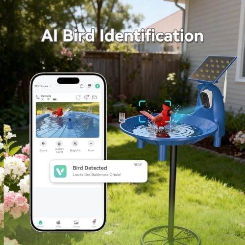 LongPlus Solar Bird Bath with 2K Camera, Solar Smart Bird Fountain Outdoor - Image 4