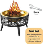 LXLZYXSF Outside Fire Pit Bowl with Table Top, Living Room Coffee Table, Wood Burning Fire Basin for Camping, BBQ, Travel, Bonfire Party, Picnic (Color : ligjt Grey, Size : 52.5cm/20.6inch Wide) - Image 3