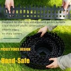 Garden Edging 33FT, 4.7IN Tall Black Landscape Edging Border with 60 Stakes, Flexible Plastic Lawn Edging for Yard, Flower Beds,Tree Rings, Walkways & Garden Borders（Picket-Black - Image 5