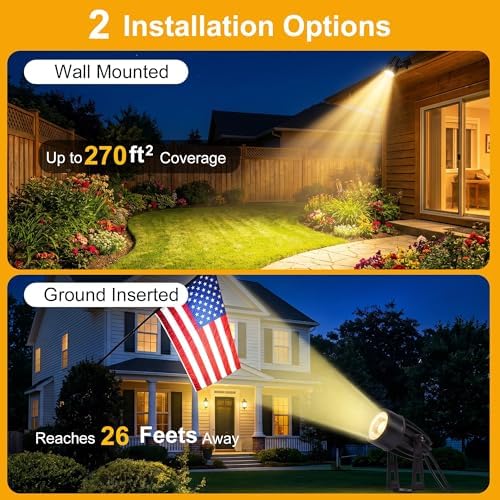 pearlstar Solar Spot Lights Outdoor Palm Tree Uplights 4pack 2-in-1 Stake&Wall Mounted Landscape Spotlights IP65 Waterproof for Flag Plants Sculpture Pool Yard Pathway, Dusk to Dawn Warm White Light - Image 2