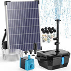 Antfraer Solar Pond Filter with Water Pump, 10W Solar Pond Pump with 6.6FT PVC Tubing/16.5FT Cord, Pond Filter Box for Outdoor Small Pond Waterfall Garden Bird Bath Water Clear by Antfraer