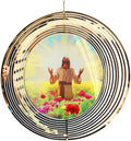 Fantasydice Jesus Wind Spinner 12" 3D Large Stainless Steel, Christian Outdoor Decor, Reflective Kinetic Metal Garden Spinner for Patio Balcony Yard by Fantasydice
