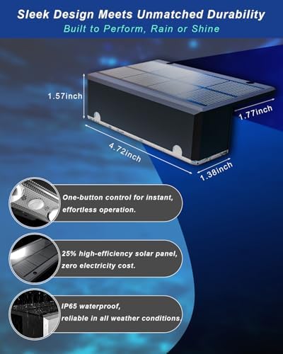 EGOBOO Solar Fence Lights Outdoor, 10 Modes RGB Color Changing & Warm White - Image 2
