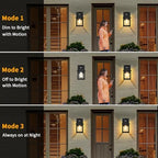 Auzev Solar Sconce Lights Outdoor Wall Mount Solar Porch Light Exterior - Image 3