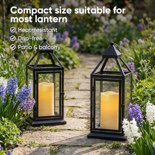 Amagic Waterproof Outdoor Flameless Candles with Timer, Battery Operated Candles with Remote Control, Electric LED Pillar Candle for Outside Patio, Garden, Wedding Decor, D3 x H4 5" 6", Set of 9 - Image 3