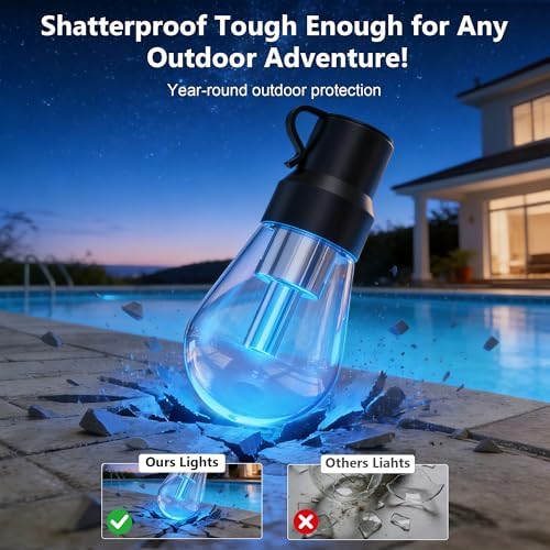 Beizelte Outdoor String Lights, 200FT RGB+IC Outside Light Dimmable Shatterproof LED Bulbs, IP67 Waterproof Chasing Effect Lighting DreamColor Patio Strip Lights for Backyard, Balcony, Outdoor Living - Image 4
