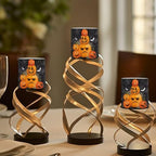 4 Pack Flameless Candles with Remote Halloween Pumpkin Bat Battery Operated Pillar Candles with Timer LED Elictric Tealights for Trick or Treat Party Banquet Home Decorations - Image 4