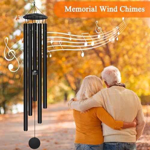 65" Extra Large Wind Chimes for Outside, Deep Tone Black - Image 4