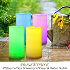 4-Pack Multicolor 3x6 Outdoor LED Pillar Candles with Timer and Remote - IP64 Waterproof Color Changing LED Pillar Candles - Battery Operated Flickering Flameless Candle Unscented - Image 3
