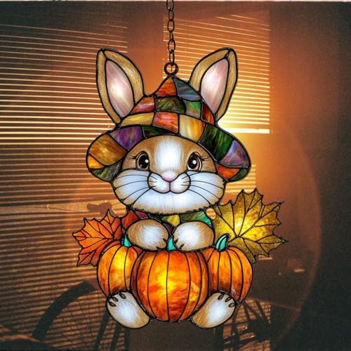 Cute Little Bunny Autumn Acrylic Suncatcher - Image 7