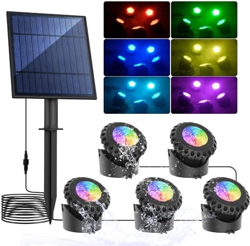 T-SUN Solar Pond Lights RGB, Solar Underwater Pond Lights Color Changing by T-SUN