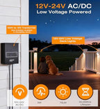 CLOUDY BAY [12 Pack] 3CCT Low Voltage LED Deck Lights Outdoor,2700K/3500K/5000K Selectable,Landscape Step Stair Railing Fence Light Wired,3W,12V-24V AC/DC Deck Lighting Fixtures,White - Image 3