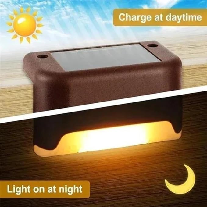 Solar Outdoor Fence Step Lights, 8pcs White IP44 LED Outdoor Stair Lights, 1400mAh, Suitable for Courtyards, Decks, Steps, Walkways, and Lawn Paths - Image 3
