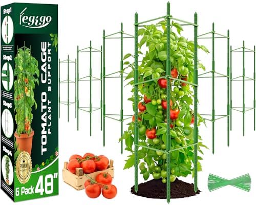 Legigo 6 Pack Tomato Cage for Garden, Up to 48Inch Sturdy Tomato Trellis by Legigo