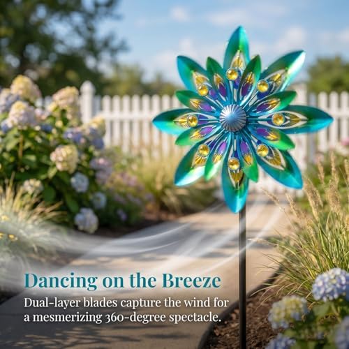 WENYLE Wind Spinners Outdoor Metal Large Wind Sculptures& Spinners Yard Art Outdoor Garden Decor - Image 3