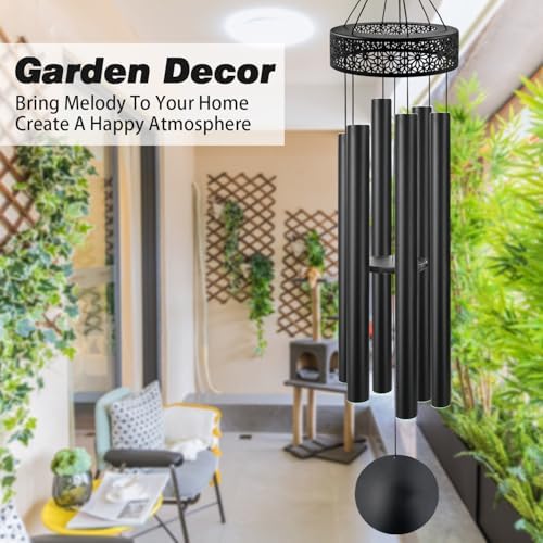 ASTARIN 60'' Deep Tone Wind Chimes for Outside -Extra Large Windchimes with 6 Heavy Tubes, Memorial Wind Chimes Outdoor for Garden Hanging Décor,Sympathy Gifts, Black - Image 5