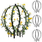 4 PCS Large Metal Round Trellis for Climbing Plants, Heavy Duty Thick Rustproof Obelisk, Garden Sphere Frame for Potted Roses Vines, Outdoor Garden Decor, Easy Assembly (25.2" x 21.3") by Heytimi