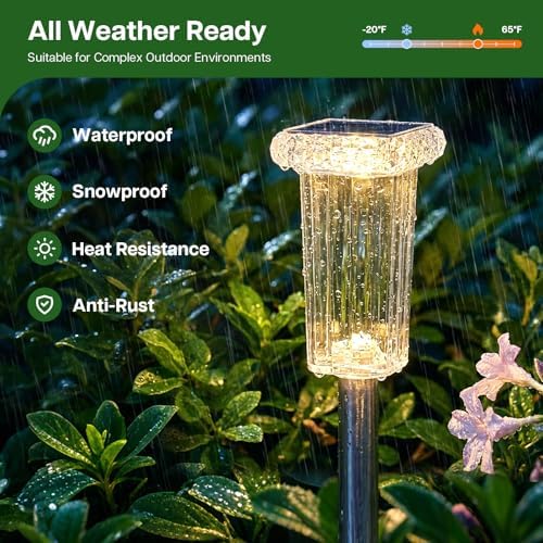 10 Color Solar Lights Outdoor Waterproof LED Pathway Lights 8 Pack - Image 5