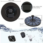 Solar Fountain Pump 2. 5 W Circle Solar Water Pump Floating Fountain Built- in 800 mAh Battery with 4 Nozzles, for Bird Bath, Fish Tank, Pond or Garden Decoration Elegant and Beautiful - Image 5