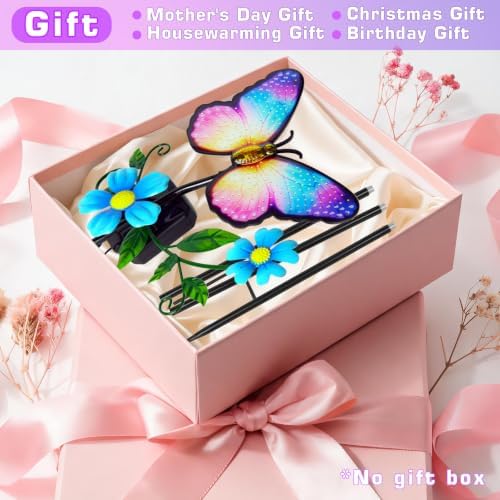 EDOF Solar Garden Lights Solar Butterfly with Sparkling Light-Up Wings Multi-Color Changing,Waterproof Colorful Butterfly Decor,Birthday Gifts Women Mom,Decorative Figurine for Yard Porch Patio Lawn - Image 4
