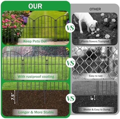 No Dig Garden Fence Panels, Dog Fence Outdoor for Yard, 20 Pack - Image 5
