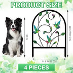 4 Pack Hummingbird Decorative Garden Fence Metal Hummingbird Design Metal Arch Garden Fence Border for Yard Patio Flower Bed Lawn Outdoor Landscape Decoration Animal Barrier Fence for Garden - Image 2