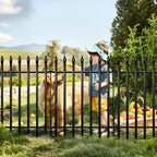 Thealyn 32" H x 24" W Metal Garden Fence, No Digging, Animal Barrier, 10 Ft - Image 4